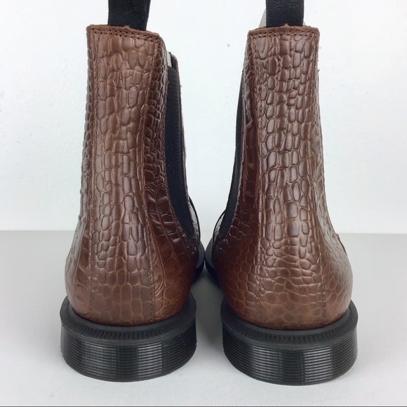 Dr. Martens Flora Chelsea Croc Embossed Boots 11 - Picture 3 of 7